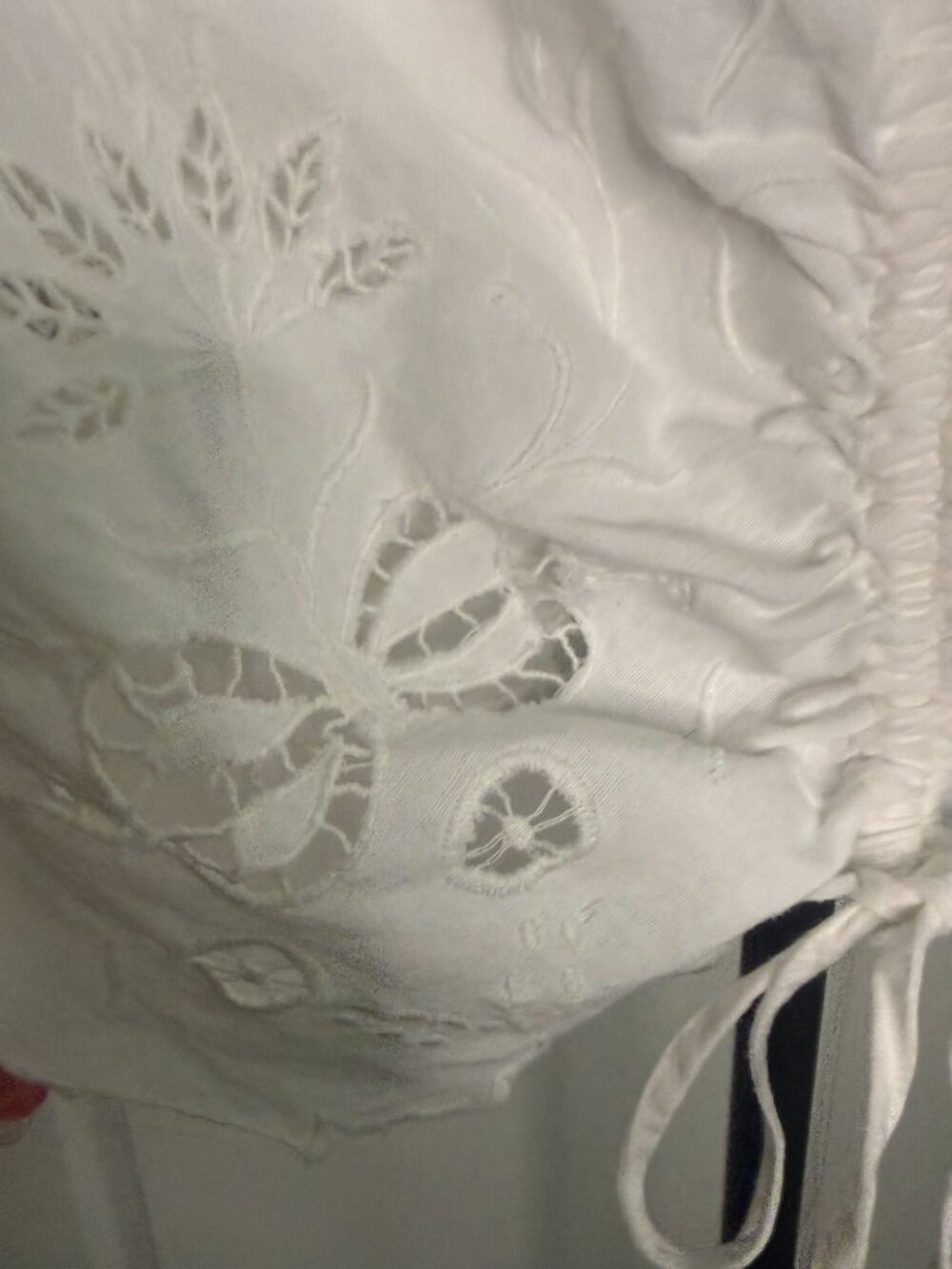 MOTHER The Social Butterfly Eyelet Crop Top- S- Bright White MSRP MSRP $218 - Picture 7 of 13